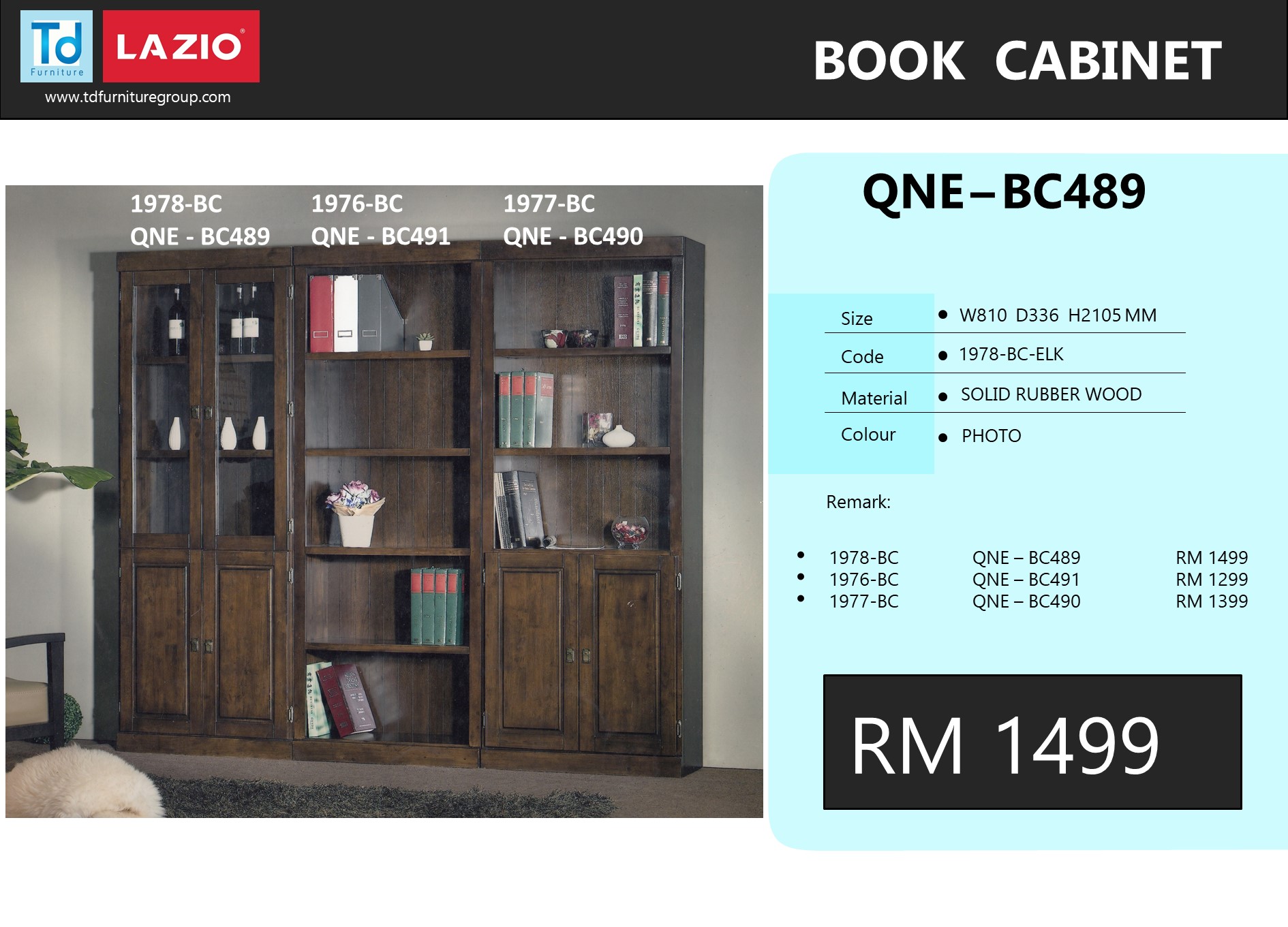 1978- 4 DOOR BOOK CABINET 